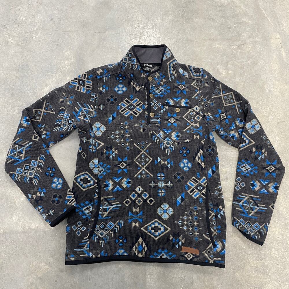 Sherpa Adventure Gear Fleece Sweater Mens Medium  Lumbini Aztec Bhutan Pullover